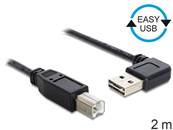 Câble EASY-USB 2.0 Type-A mâle coudé vers la gauche / droite > USB 2.0 Type-B mâle 2 m