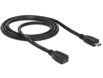 Câble d'extension USB 2.0 Micro-B mâle > USB 2.0 Micro-B femelle 1 m