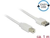 Câble EASY-USB 2.0 Type-A mâle > USB 2.0 Type-B mâle 1 m blanc