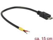 Câble USB 2.0 Micro-B mâle > alimentation 2 fils ouverts 15 cm Raspberry Pi