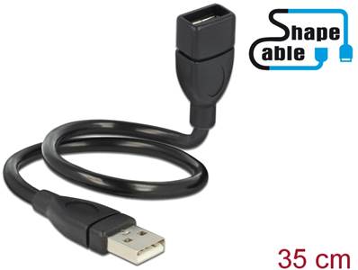 Câble USB 2.0 Type-A mâle > USB 2.0 Type-A femelle ShapeCable 0,35 m