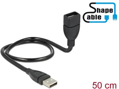 Câble USB 2.0 Type-A mâle > USB 2.0 Type-A femelle ShapeCable 0,5 m