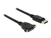 Câble Displayport 1.2 mâle > Displayport femelle à montage sur panneau 4K 60 Hz 1 m