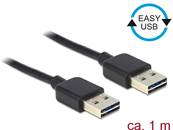 Câble EASY-USB 2.0 Type-A mâle > EASY-USB 2.0 Type-A mâle 1 m noir